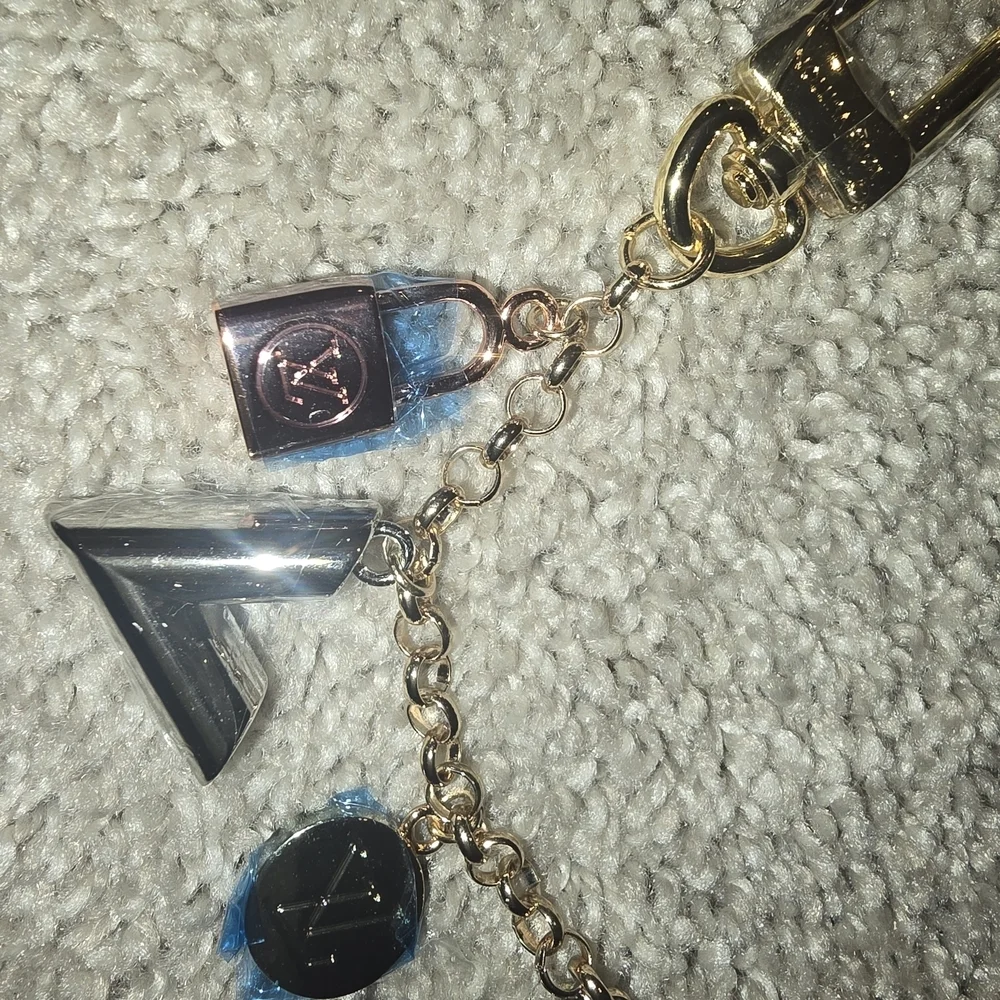 LV Gold and Silver Charm Keychain - Picture 3 of 11